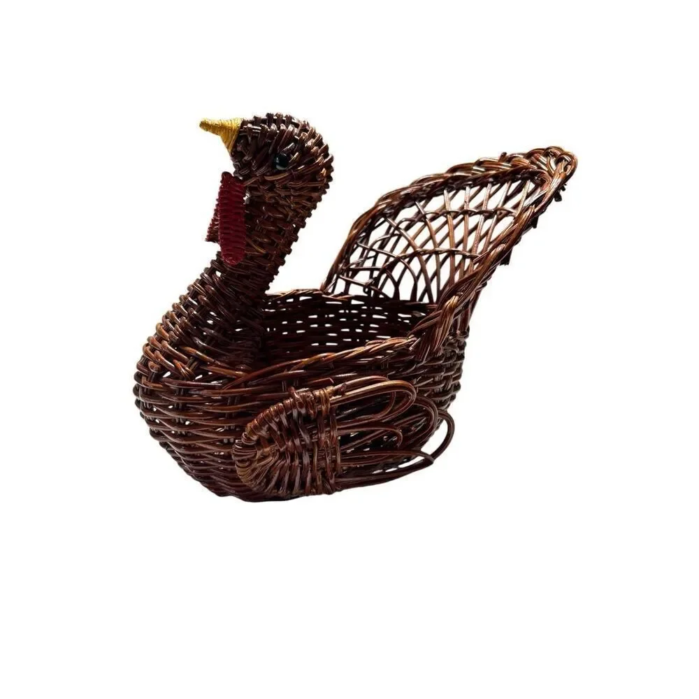 Wicker Turkey John Henry Basket Thanksgiving